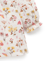 Purebaby Smocked Top - Winter Flower Print