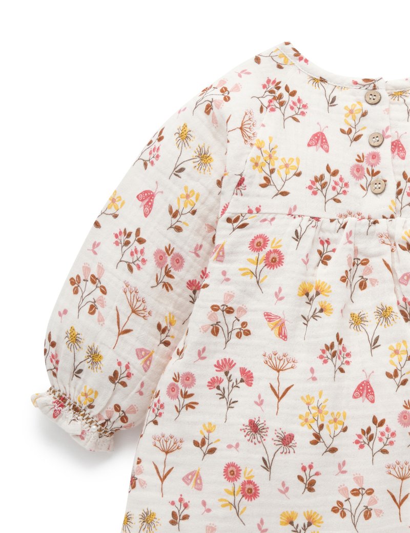 Purebaby Smocked Top - Winter Flower Print