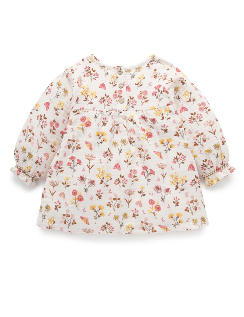 Purebaby Smocked Top - Winter Flower Print