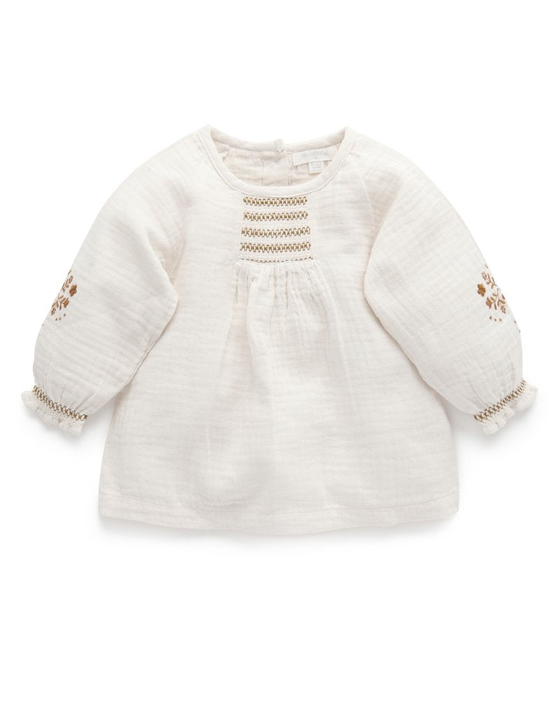 Purebaby Smoked Top - Cloud