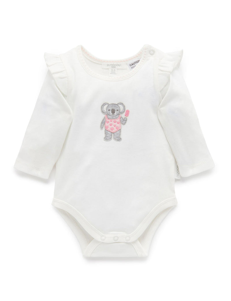 Purebaby Koala Bodysuit - Vanilla