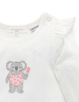 Purebaby Koala Bodysuit - Vanilla