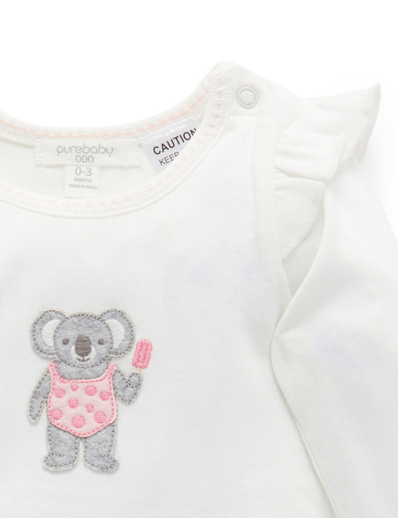 Purebaby Koala Bodysuit - Vanilla