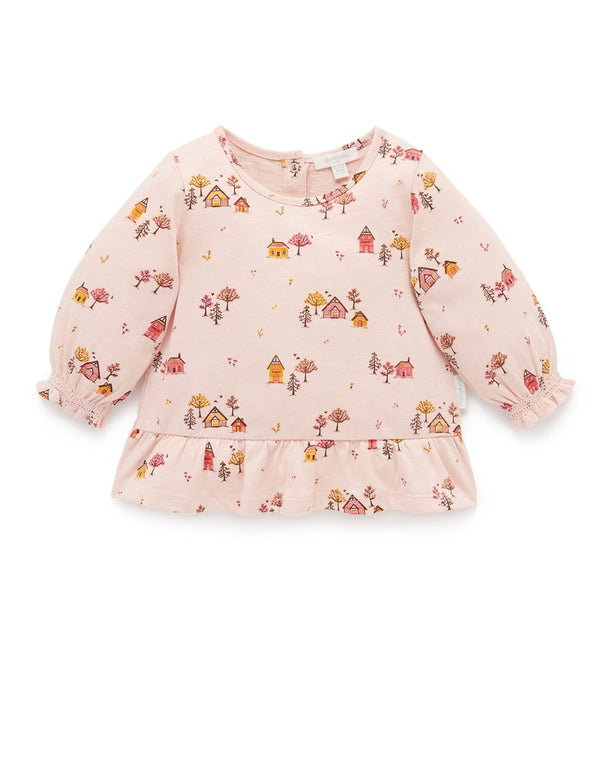 Purebaby Village Top - Cabin Print