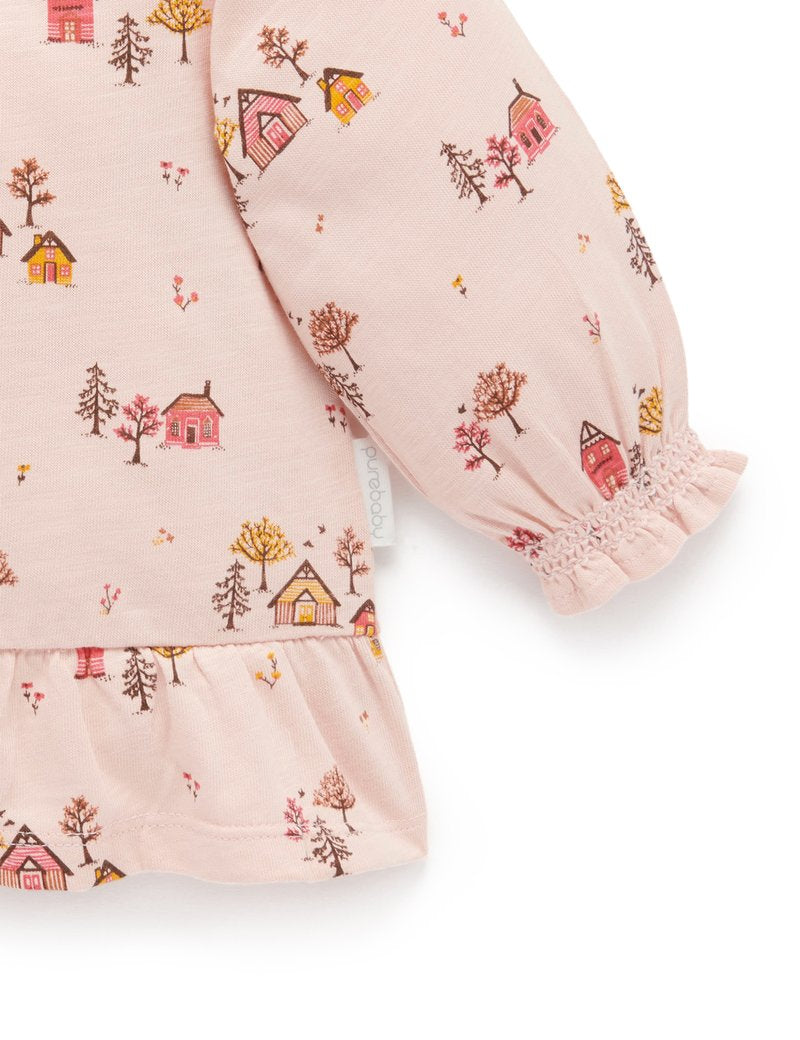 Purebaby Village Top - Cabin Print