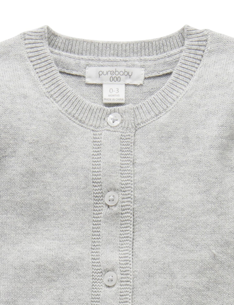 Purebaby Basic Cardigan - Grey