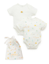 Purebaby 2 Pack Bodysuit Gift Pack Desert White Print